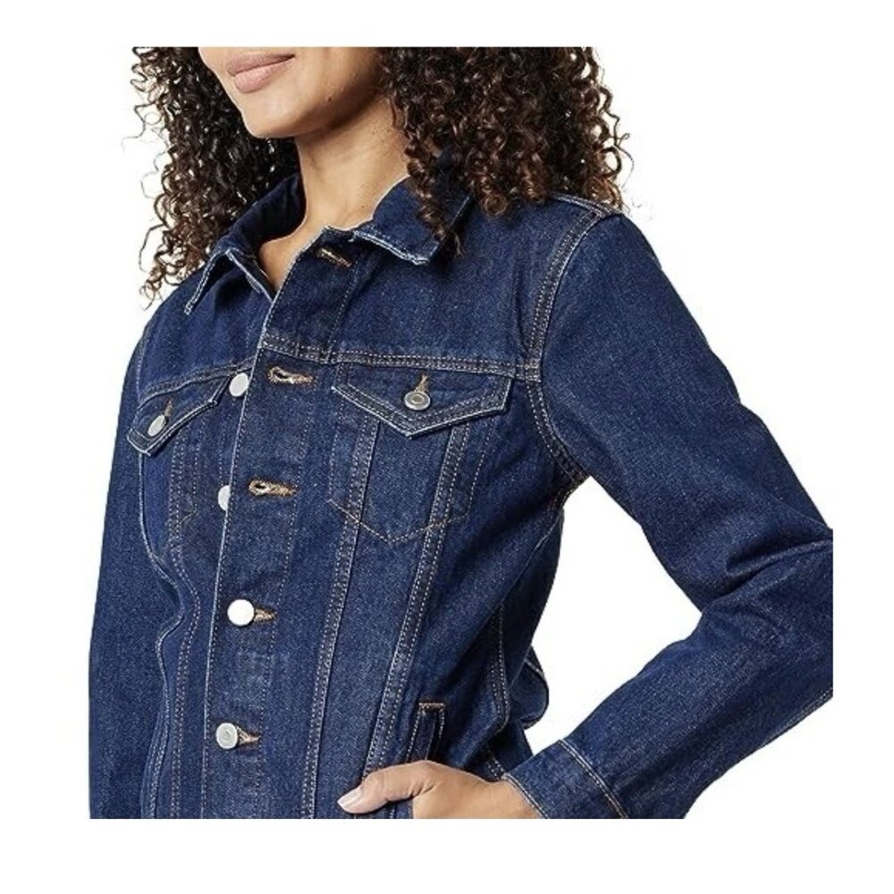 The Drop Women's Zain Dark Wash Indigo Denim Jean Jacket Medium NWT - Picture 5 of 7